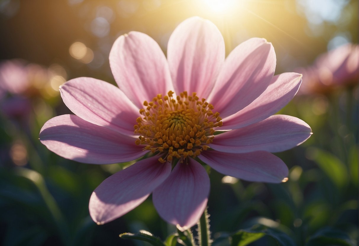 A blooming flower surrounded by glowing light, representing the power of manifestation in everyday life